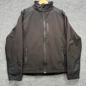 Black Diamond Jacket Men's Size L Black Softshell Fleece Lined Full Zip Outdoor